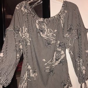 Black and white blouse